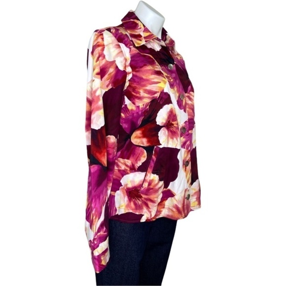 Additions By Chico's Women's Outbloomed Bossy Jacket Keswick Pink Size 1 (Small) - Picture 2 of 7